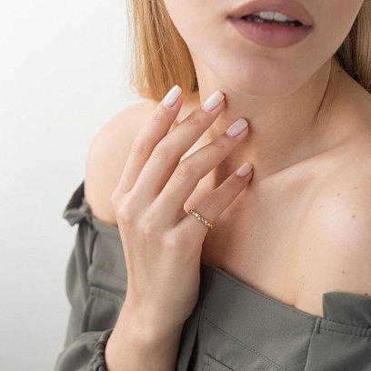 Золотое кольцо "Сердца" к05291 №5