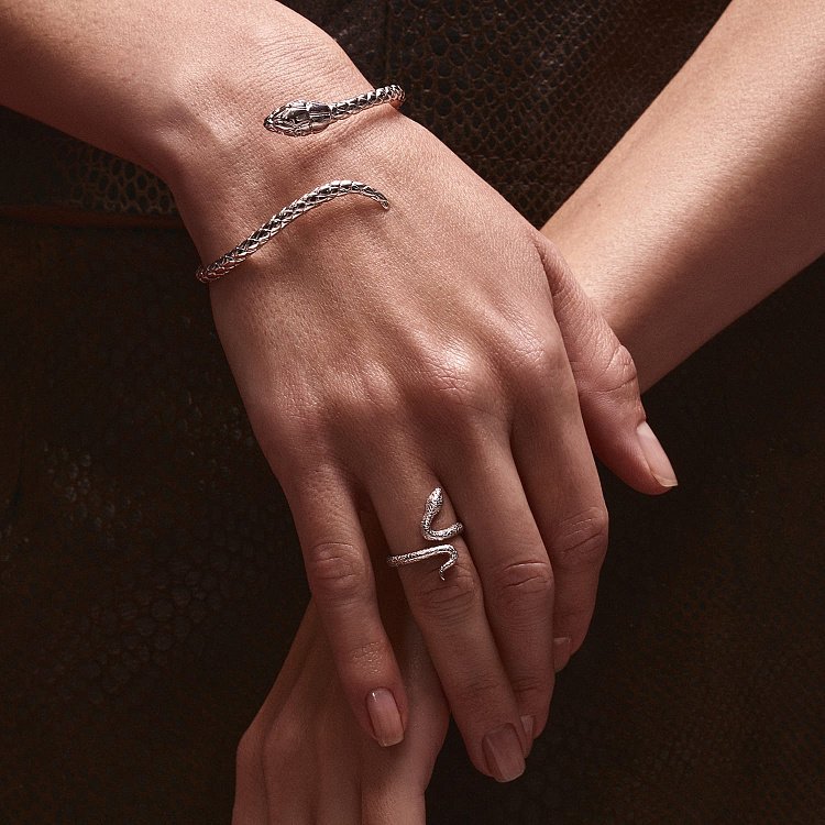 Каблучка "Змія" у білому золоті к07995 від ювелірного магазину Онікс - 12