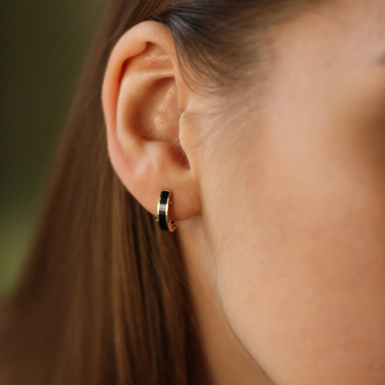 Золоті сережки - кільця (полімер) с06499 від ювелірного магазину Онікс - 5