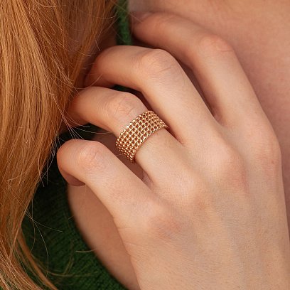 Кольцо "Рейчел" с шариками (красное золото) к07493 №5