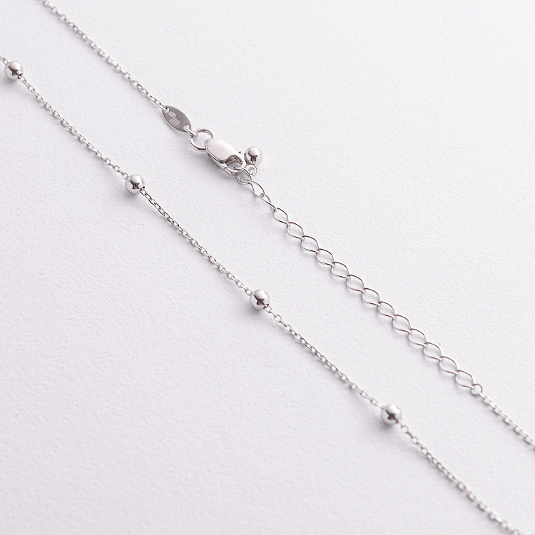 Колье "Шарики" в белом золоте mini кол02648 от ювелирного магазина Оникс - 1