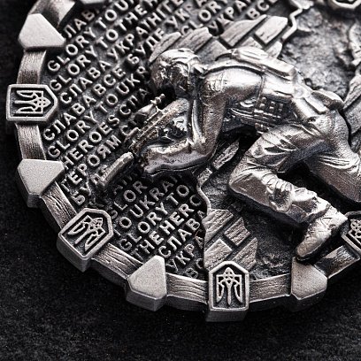 Серебряный кулон "Український військовий. Молитва українського націоналіста" (на укр. языке) 1281 №6