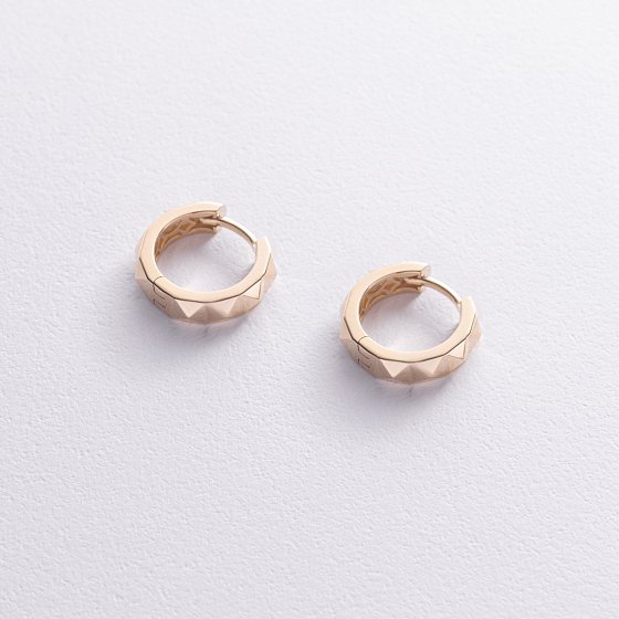 Сережки - кільця "Louise" у жовтому золоті с08951 №3