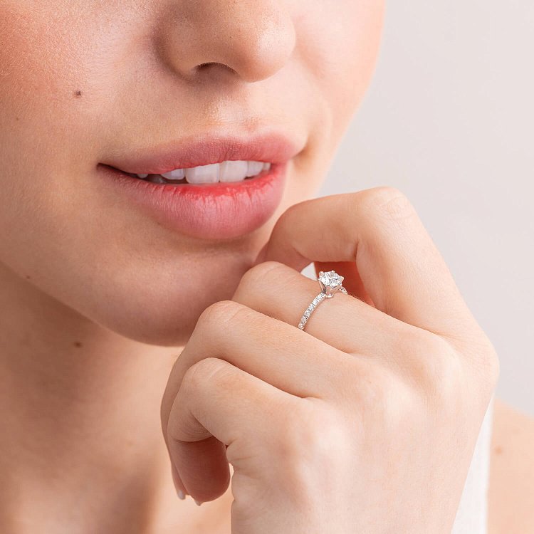 Заручальна золота каблучка з діамантами 220311121 від ювелірного магазину Онікс - 6