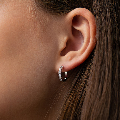 Серебряные серьги с фианитами 2579/1р-cz №4