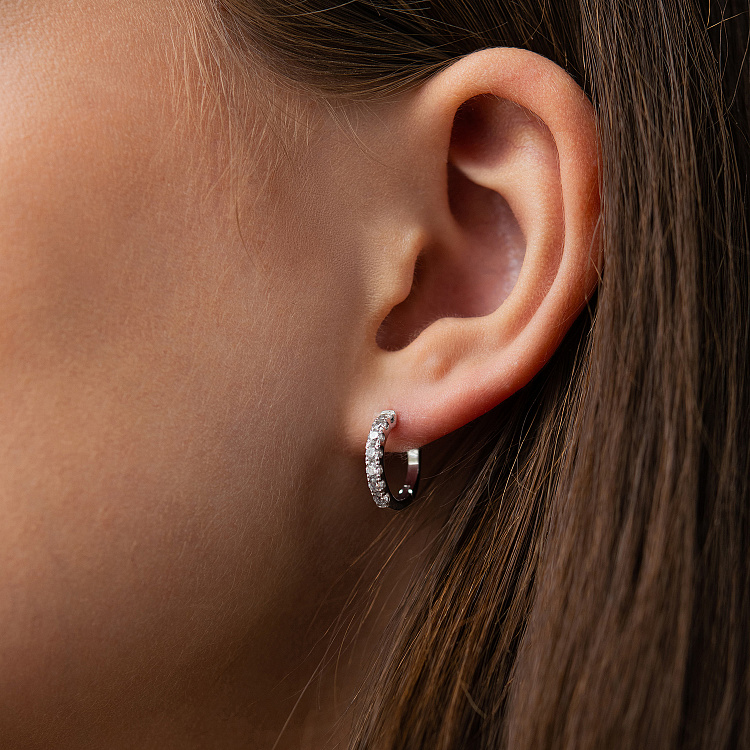 Серебряные серьги с фианитами 2579/1р-cz от ювелирного магазина Оникс - 3
