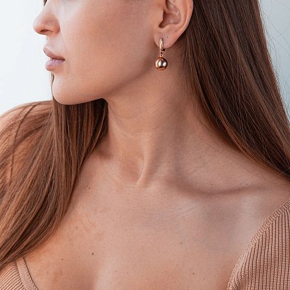 Золоті сережки "Кульки" с04744 №2