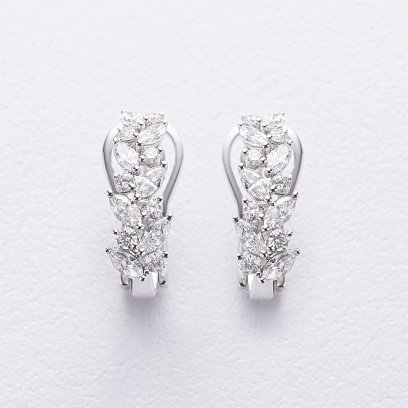 Золоті сережки "Колоски" з діамантом сб0594nl