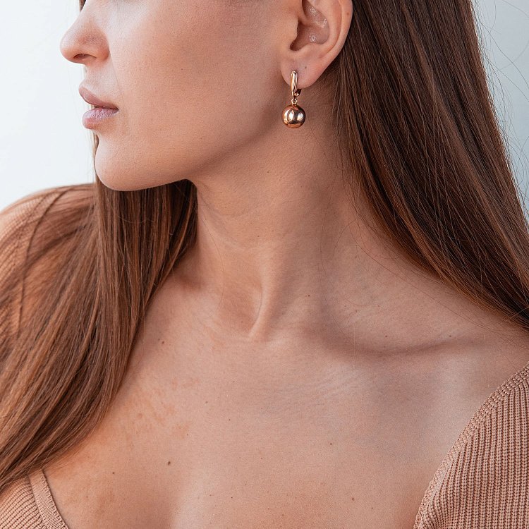 Золоті сережки "Кульки" с04744 від ювелірного магазину Онікс - 1