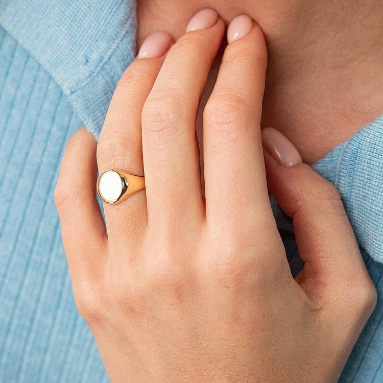 Печатка в жовтому золоті (можливе гравіювання) к07198 від ювелірного магазину Онікс - 8