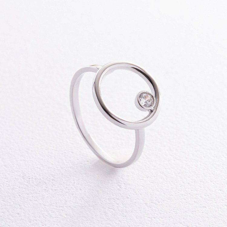 Золота каблучка "Круообіг" з фіанітом к07487 від ювелірного магазину Онікс