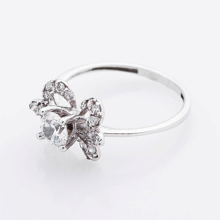 Золотое кольцо (фианиты) к01639ж от ювелирного магазина Оникс - 2