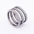 Тройное серебряное кольцо с фианитами к651 от ювелирного магазина Оникс