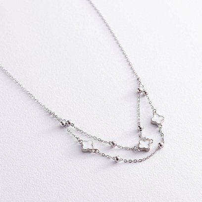 Срібне кольє "Конюшина" (емаль) 181131 №5