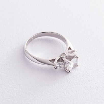 Срібна заручальна каблучка з фіанітами 112189 №5