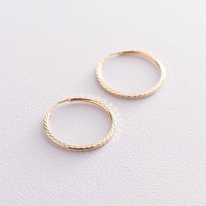 Серьги - кольца в желтом золоте (2.4 см) с07186 №3