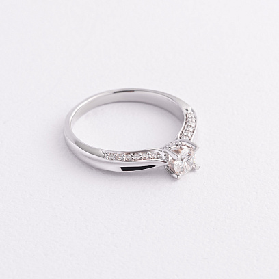 Помолвочное золотое кольцо с бриллиантами кб0580nl №2