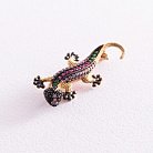 Золота брошка "Ящірка" з різнокольоровими фіанітами зак00327 от ювелирного магазина Оникс