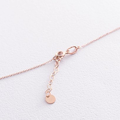 Золоте кольє "Квадратик" з одним фіанітом кол01810 №3