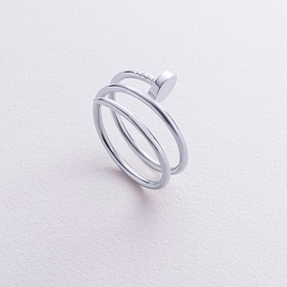 Кольцо "Гвоздь" в белом золоте к08177
