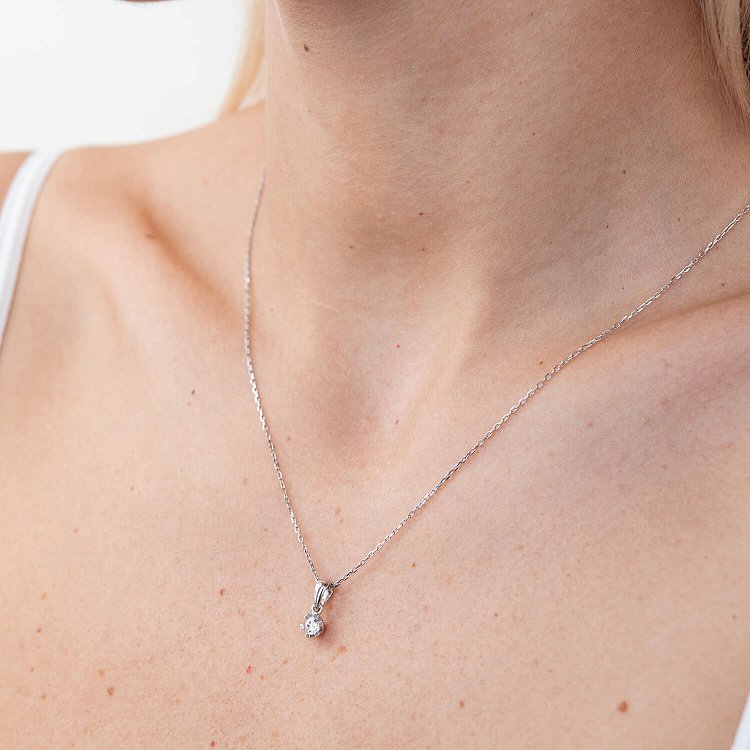 Золотий кулон з фіанітом п03130 від ювелірного магазину Онікс - 2