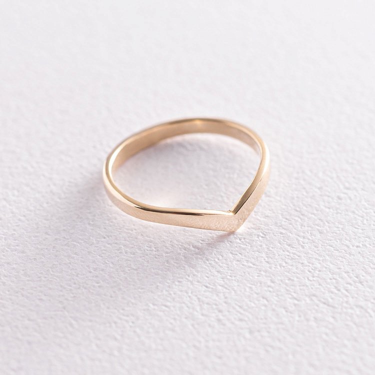 Каблучка "Мінімалізм" в жовтому золоті к06690 від ювелірного магазину Онікс