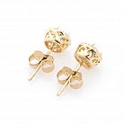 Золоті сережки-пусети з фіанітами с05426 от ювелирного магазина Оникс - 2