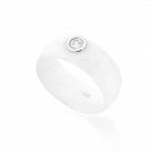 Керамическое кольцо с серебряной вставкой и фианитом 112047 от ювелирного магазина Оникс