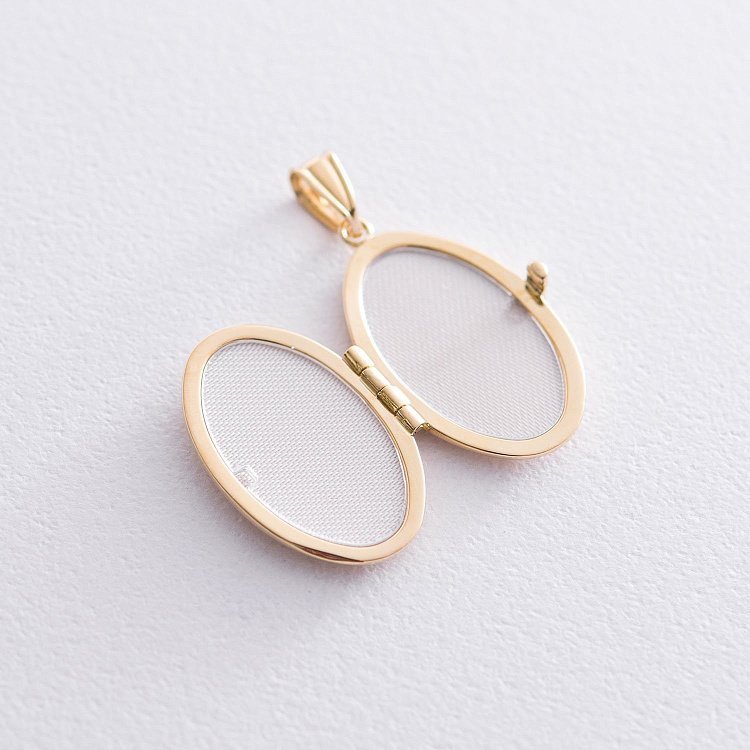 Золотий кулон для фотографії з хрестиком п03438 від ювелірного магазину Онікс - 1