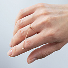 Кольцо "Шарик на цепочке" в красном золоте к08110 от ювелирного магазина Оникс - 3