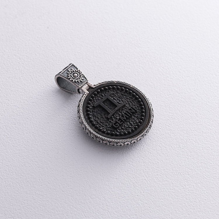 Срібний кулон "Знак зодіаку Близнюки" з ебеном 1041близнюки від ювелірного магазину Онікс - 7