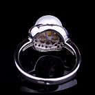 Серебряное кольцо с фианитами и культ. пресн. жемчугом 111084 от ювелирного магазина Оникс - 4