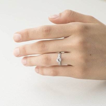 Помолвочное кольцо (фианиты) к03010 №2