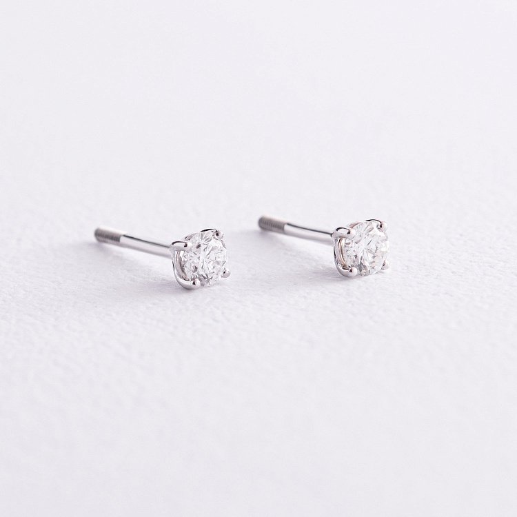 Золоті сережки - пусети 2 в 1 з діамантами 330671121 від ювелірного магазину Онікс - 2