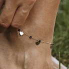 Золотой браслет "Сердечки" на ногу (фианиты) б04884 от ювелирного магазина Оникс - 3