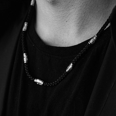 Православный шелковый шнурок с серебряной застежкой 948 №4