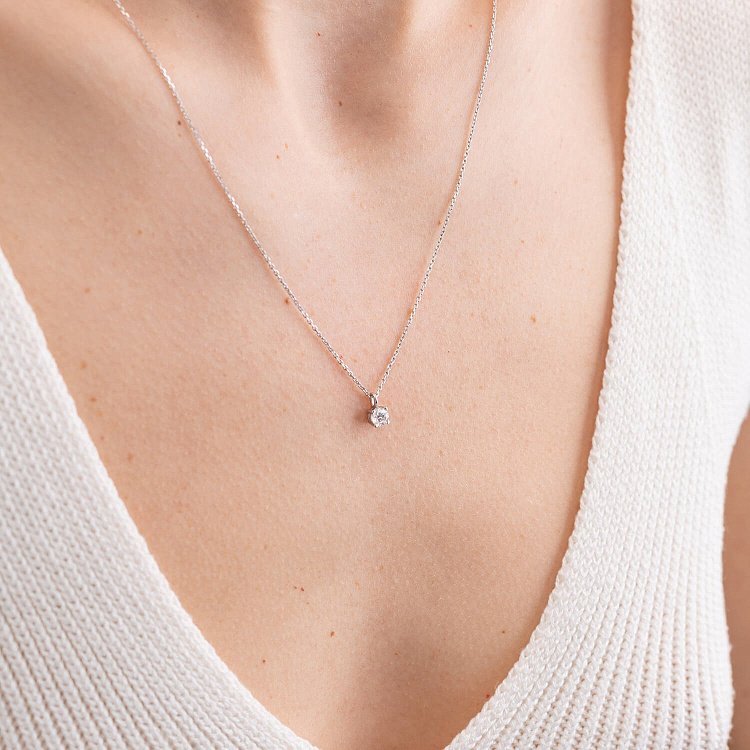 Кольє у білому золоті з діамантом 719261121 від ювелірного магазину Онікс - 6