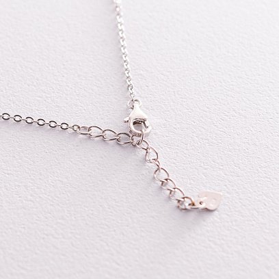 Серебряное колье "Клевер" (эмаль) 181119 №3