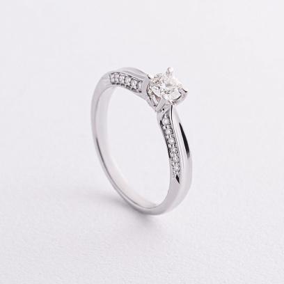 Помолвочное золотое кольцо с бриллиантами кб0580nl