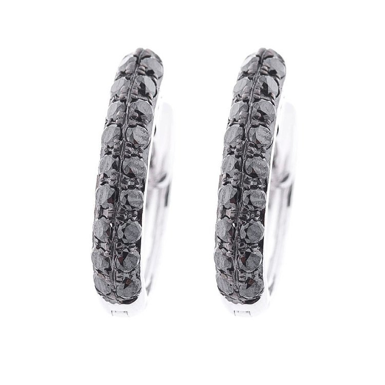 Золоті сережки з чорними діамантами сб0252sth від ювелірного магазину Онікс - 1