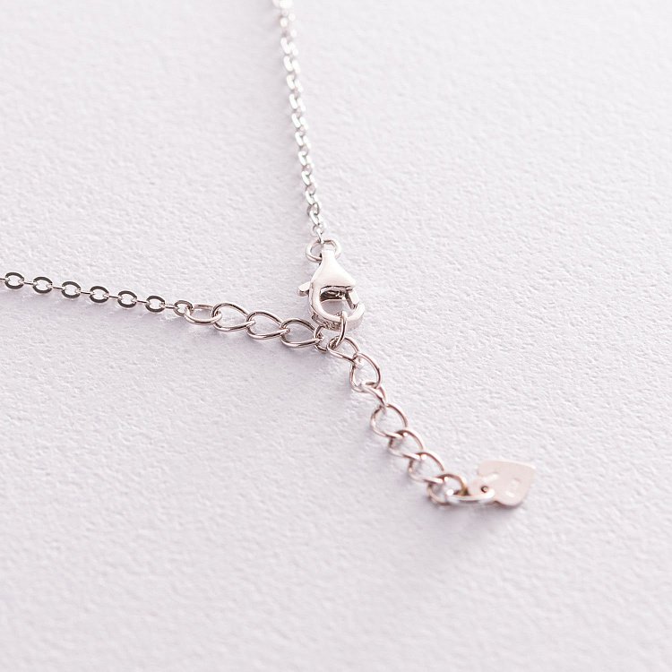 Серебряное колье "Клевер" (эмаль) 181119 от ювелирного магазина Оникс - 2