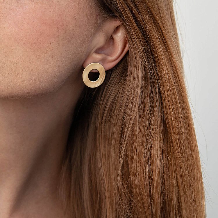 Золоті сережки - пусети "Дзеркальні" с07697 від ювелірного магазину Онікс