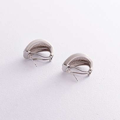 Серебряные серьги с фианитами 121454 №6