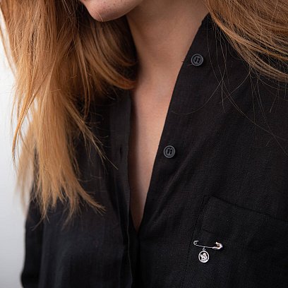 Золотая детская булавка "Ангелочек" зак00308 №2