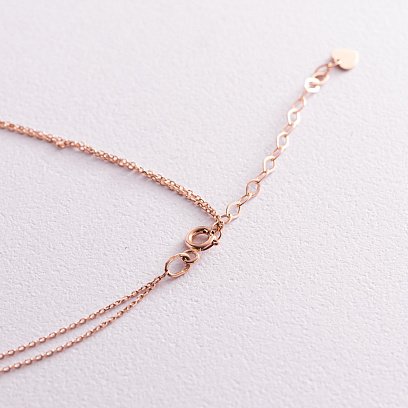 Подвійне золоте кольє - краватка з фіанітами кол02098 №5