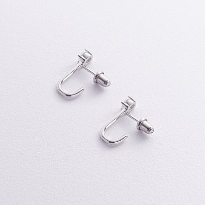 Срібні сережки - пусети "Rita" з фіанітами 7241 №3