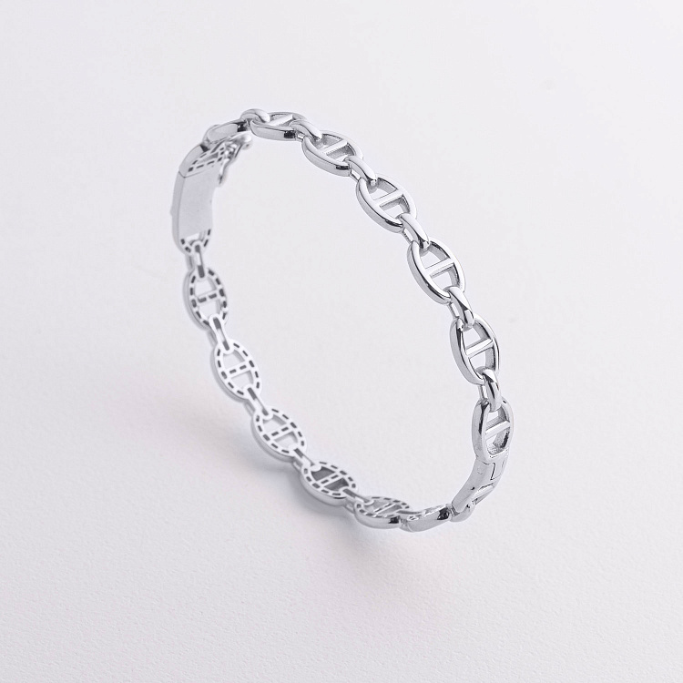 Жорсткий браслет "Helen" у білому золоті б05757 від ювелірного магазину Онікс