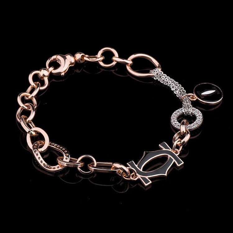 Жіночий золотий браслет з фіанітами б01830 від ювелірного магазину Онікс