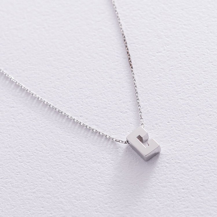 Колье с буквой "С" в белом золоте кол01254С от ювелирного магазина Оникс - 2