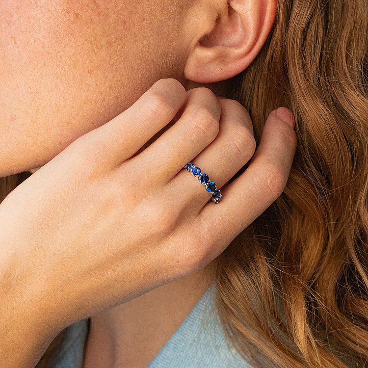 Золота каблучка з сапфірами кб0438gl від ювелірного магазину Онікс - 3